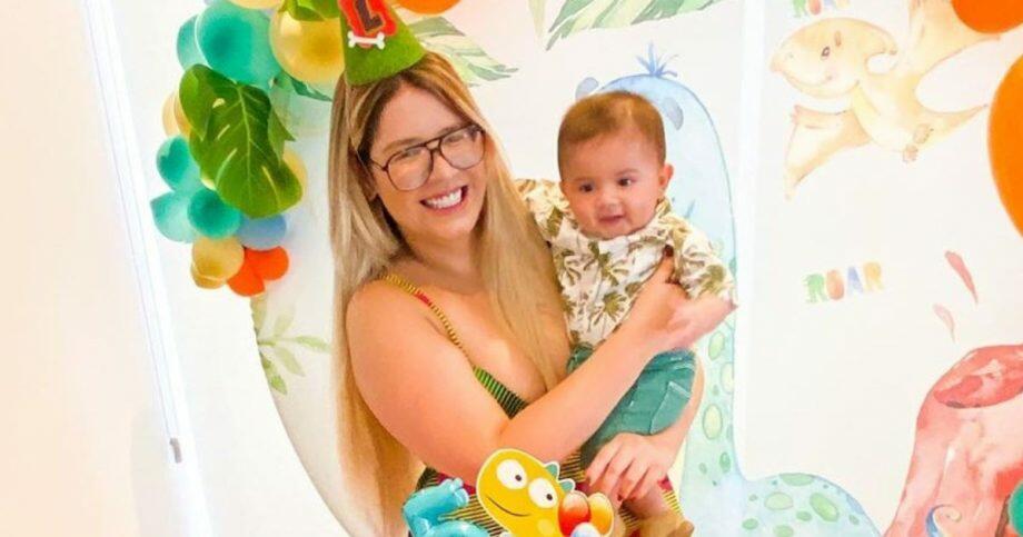Marília Mendonça quando Léo ainda era um bebê