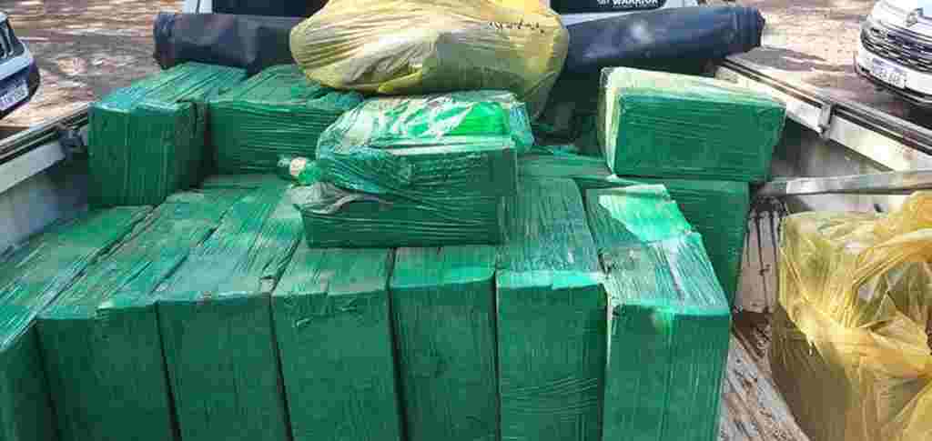 Maconha apreendida com a organização criminosa no Paraguai