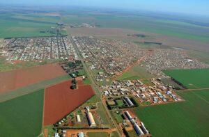 vagas vista aérea do município de Chapadão do Sul