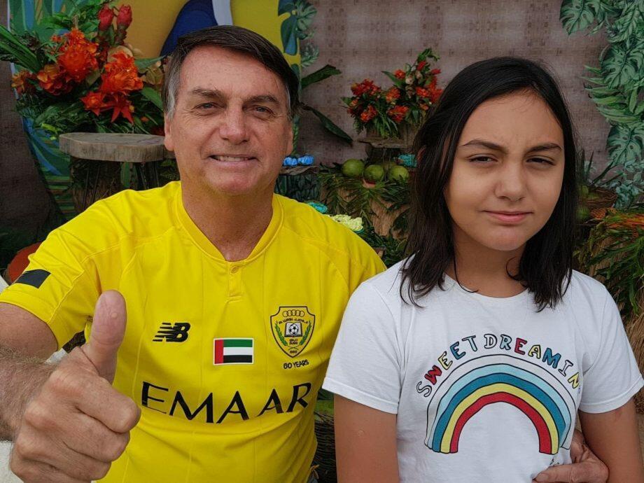 Presidente Jair Bolsonaro e sua filha Laura