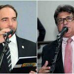 João César Mattogrosso (à esquerda) dá lugar na Câmara a Ademir Santana (à direita)
