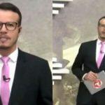 Momento em que o jornalista teve um mal súbito durante apresentação do jornal no interior de MG