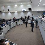 Vereadores no plenário da Câmara Municipal de Campo Grande.