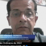 Vereador Edu Miranda (Patriota) durante sessão nesta terça-feira (15)