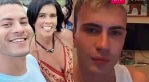 Arthur Aguiar e sua mãe e o influencer Leo Picon