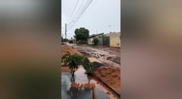 Situação da rua quando chove.