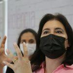 Senadora esteve em uma agenda na Casa da Mulher Brasileira