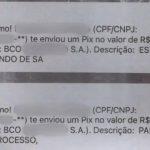 Algumas mensagens em Pix que foram enviadas pelo idoso