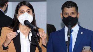 Vereadora Camila Jara (PT) e vereador Tiago Vargas (PT)