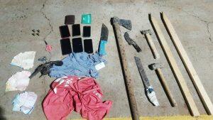Armas usadas pelos criminosos foram apreendidas