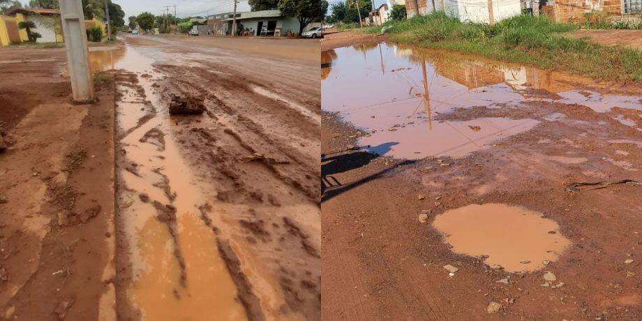Ruas ficaram intransitáveis após temporal.