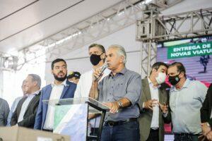 Governador Reinaldo Azambuja durante agenda pública na manhã desta quinta-feira