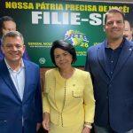 Beto Figueiró, presidente nacional do PRTB Aldinéa Fidelix e Capitão Contar