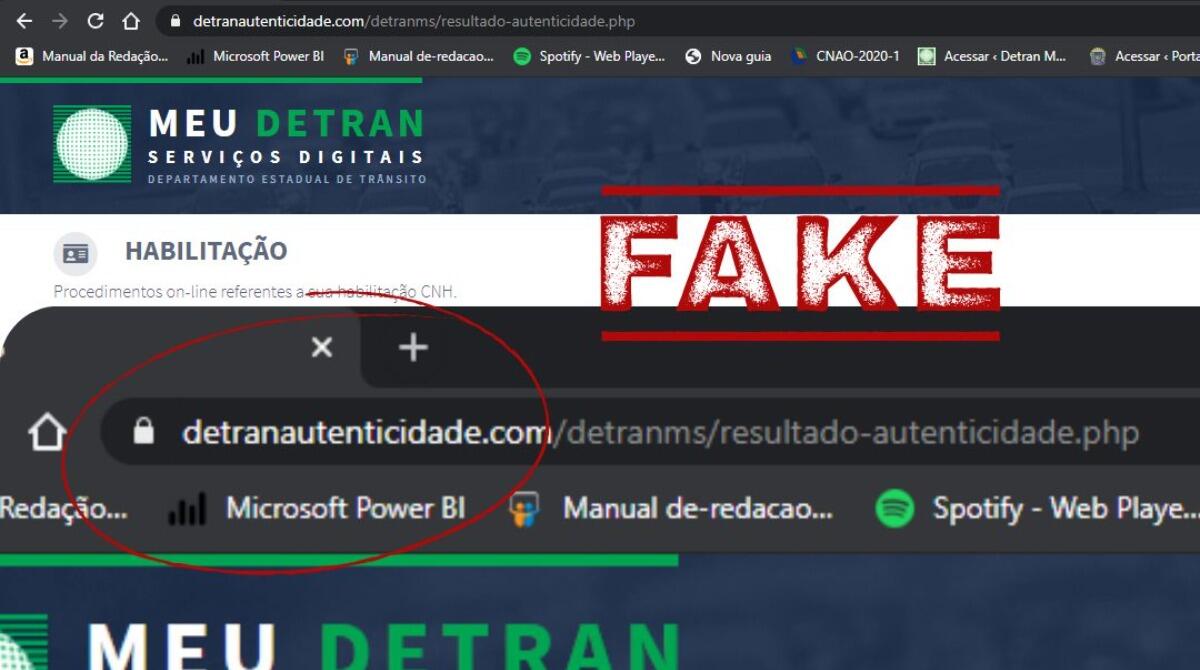 fake site Detran-MS