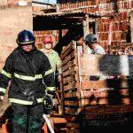 incêndio combatido por Bombeiros