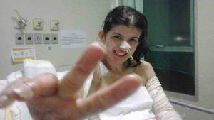 Gabriela foi vítima de incêndio