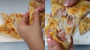 esfirra com massa de pastel