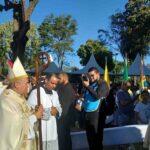 Dom Dimas, em sua chegada para celebração da Missa de Corpus Christi. (Thalya Godoy/Jornal Midiamax)
