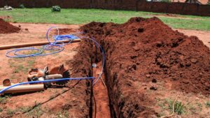 Instalação da rede de água e esgoto