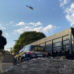 Localização carreta teve apoio aéreo (Foto: reprodução, PRF)