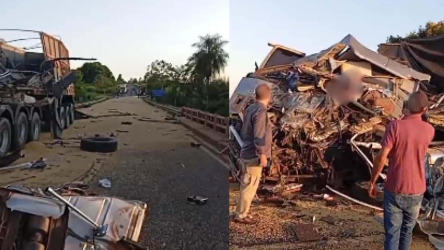 Imagem do acidente na BR-163