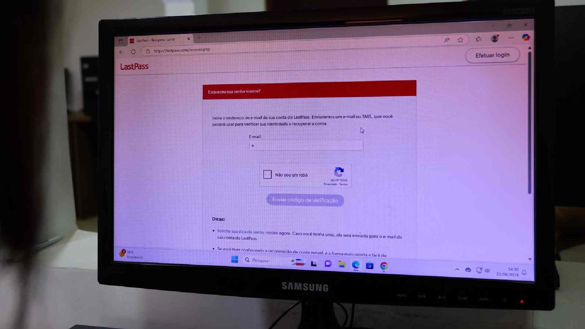 proteger senha dados