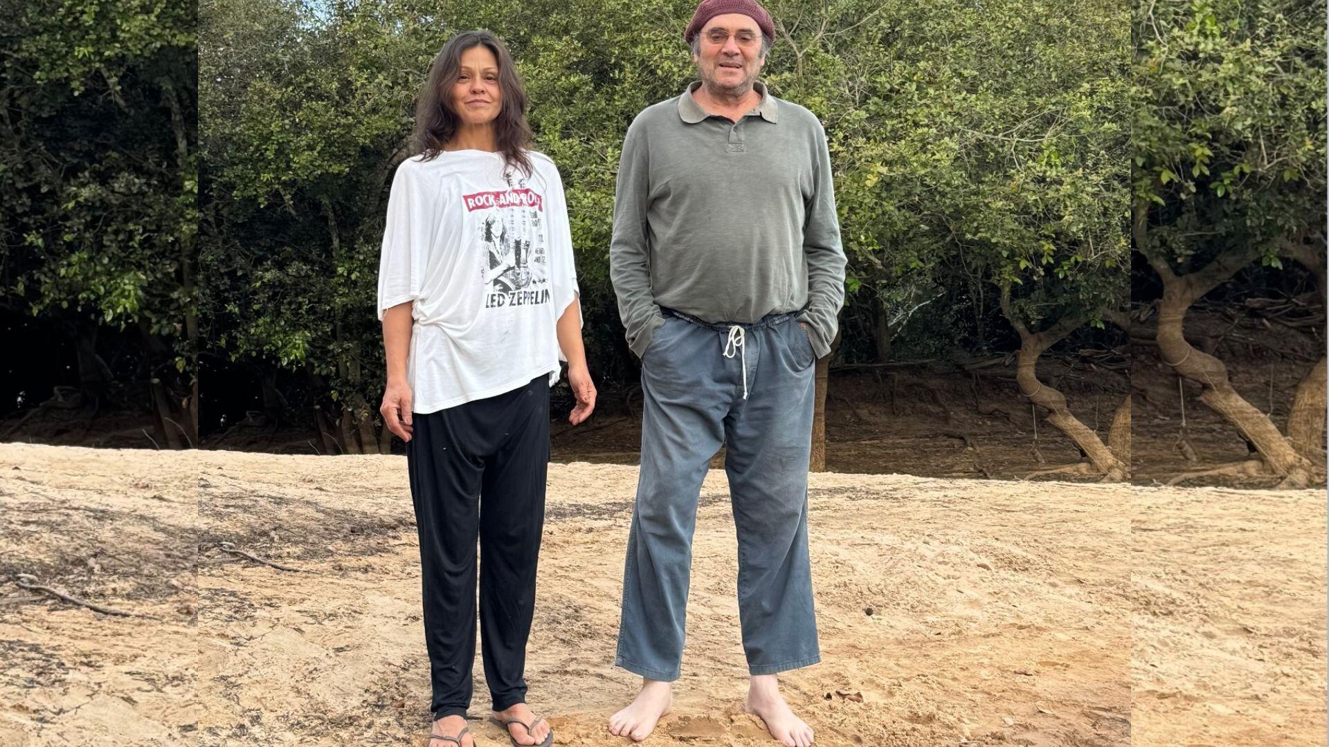 almir sater e a esposa no pantanal