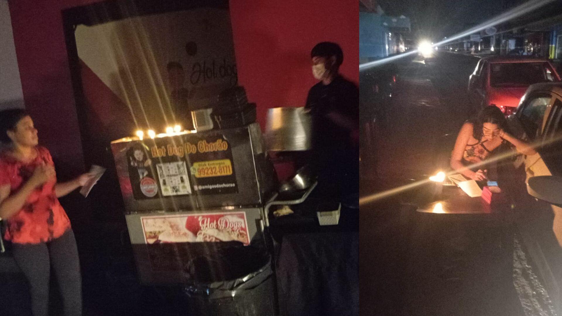 cachorro quente à luz de velas