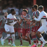 Discussão entre jogadores de São Paulo e Fluminense no Morumbis • Crédito: Paulo Pinto / São Paulo FC