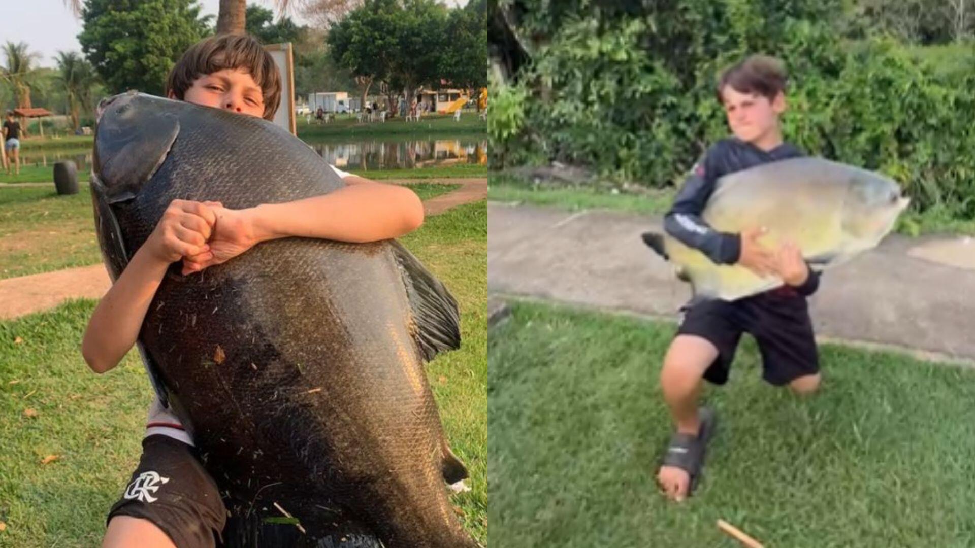peixe dá cabeçada em criança 2