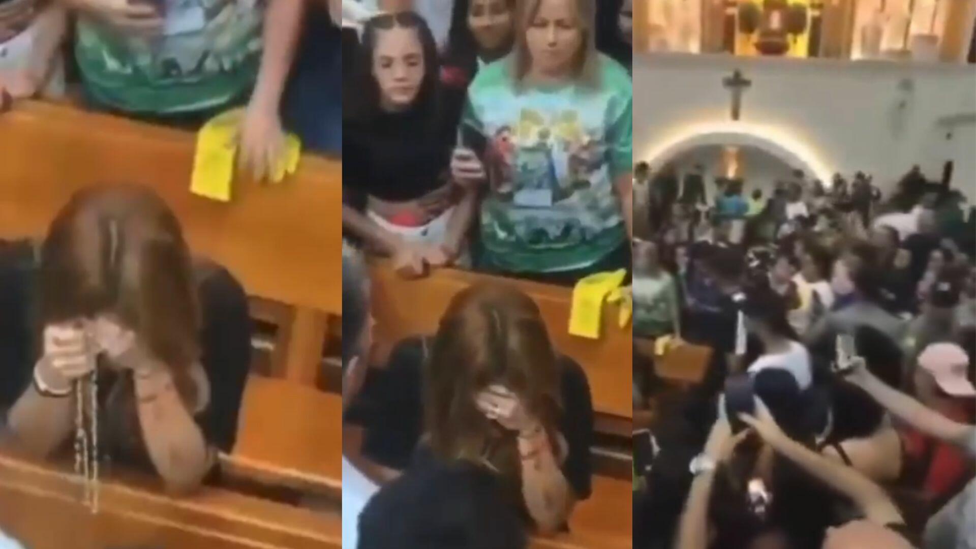 video virginia rezando em igreja