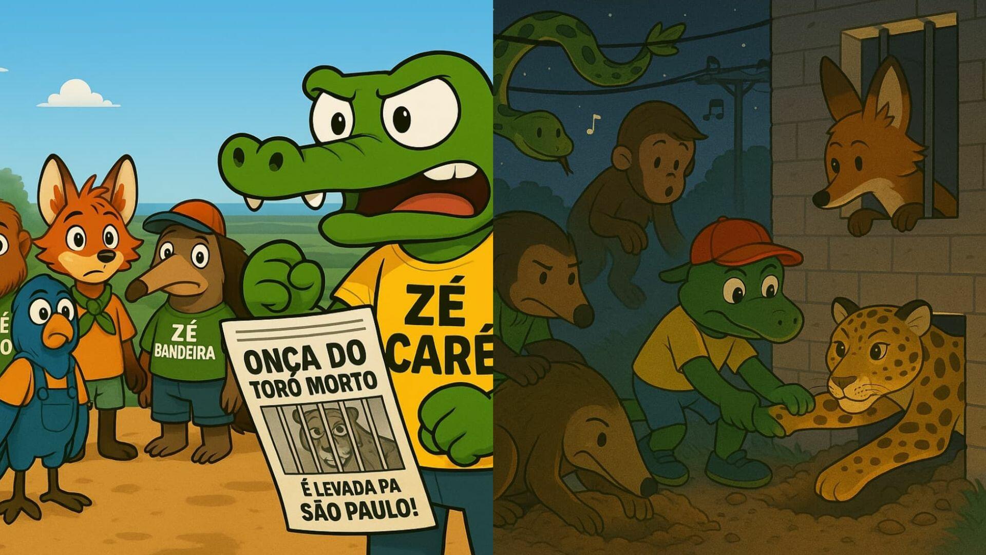 BIOLOGO SUGERE QUE ANIMAIS SE UNAM PARA LIBERTAR ONÇA TOURO MORTO PANTANAL