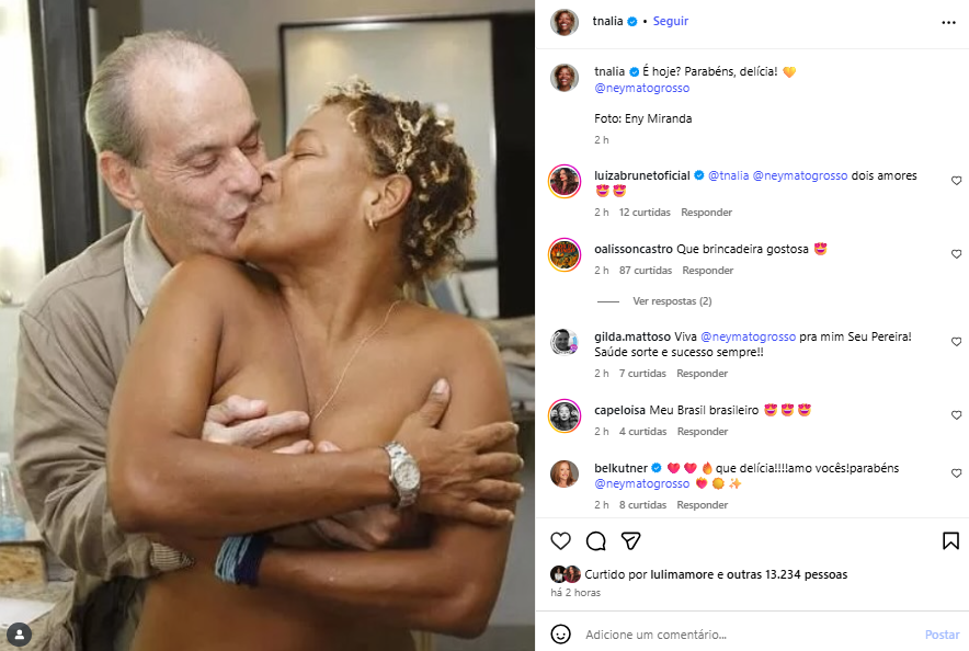 Publicação de Mart'nália para Ney Matogrosso