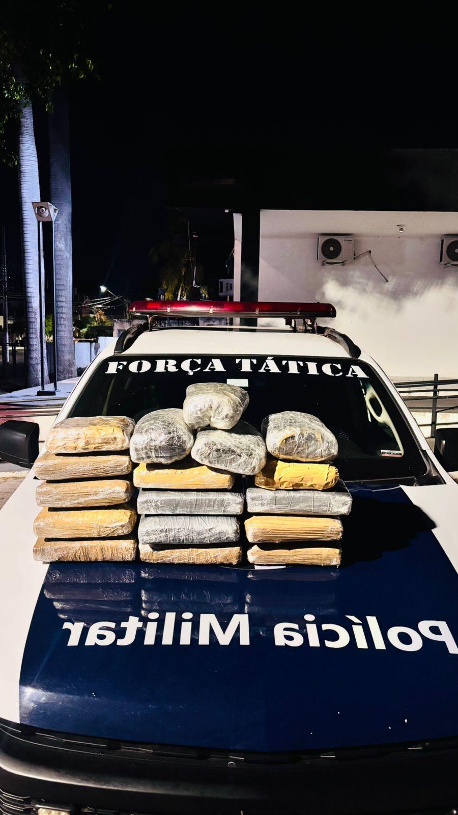 Drogas apreendidas durante fiscalização (Foto: Polícia Militar)