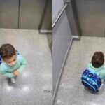 Menino em elevador
