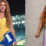 Na esquerda, a saia da brasileira e na direita a saia da grife italiana, usada por Shakira na Copa