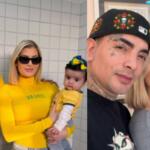 MC Guimê, a esposa e a filha do casal.