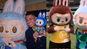 Labubu e o jogador Ronaldo Fenômeno