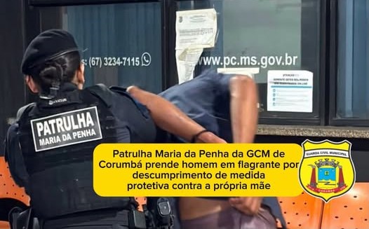 Proibido de se aproximar da mãe, filho é preso após descumprir protetiva em Corumbá