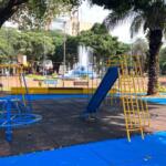 Parquinho e academia da Praça Ary Coelho recebem serviço de revitalização