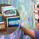 Ações de graffiti produzidas por crianças são transformadas em cartões-postais em Campo Grande