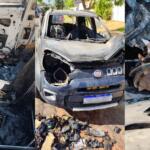 VÍDEO: Fiat Uno fica destruído após incêndio no Parque dos Novos Estados