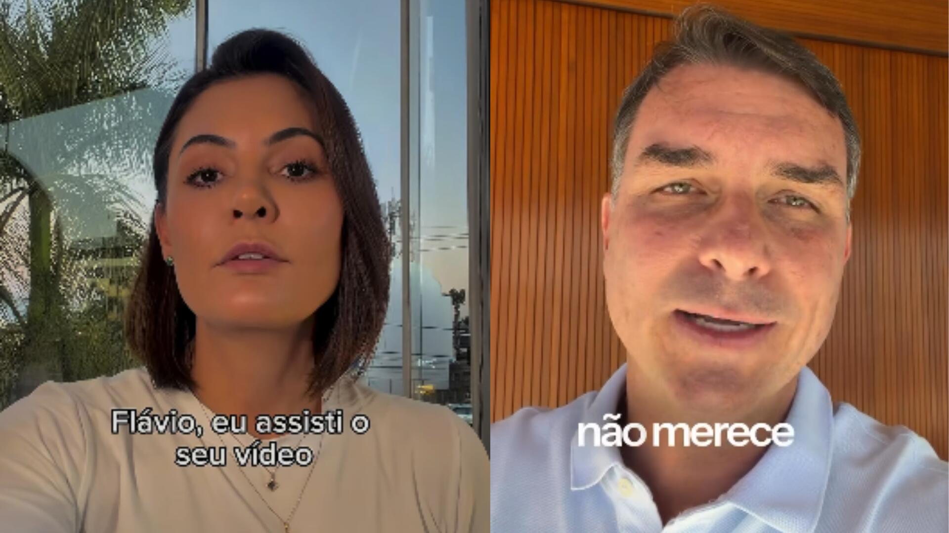 ‘Aceito teu pedido’: em vídeo, Michelle Bolsonaro aceita desculpas de Flávio após crise pública