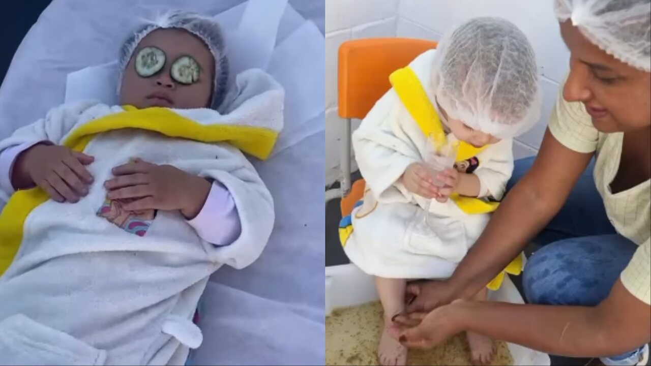 Inveja no feed? Bebês encantam a web ao entrarem de férias com dia de spa