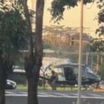 VÍDEO: Helicóptero da PMMS pousa em rotatória e chama atenção em Campo Grande