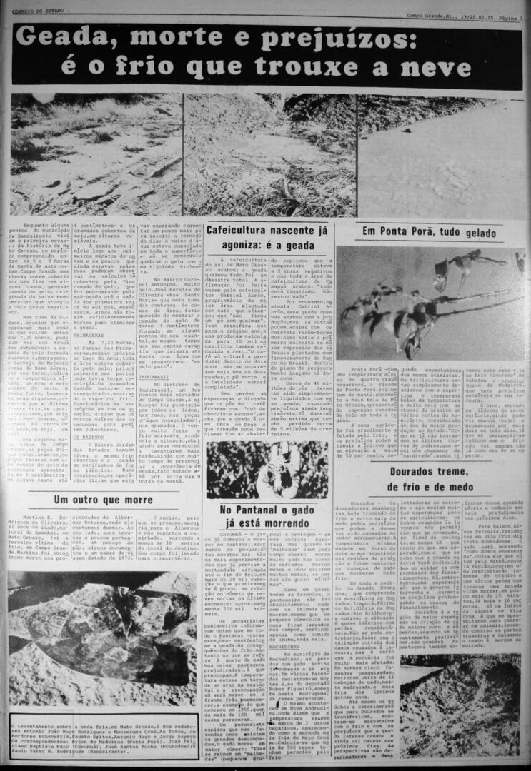 1975 – A maior geada do século no estado