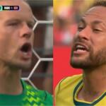 Neymar e Nyland bateram boca no jogo que eliminou Brasil da Copa. (Fotos: Reprodução, FIFA)