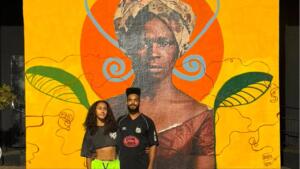 Centro de Campo Grande ganha mural em homenagem a Dandara, guerreira dos Palmares
