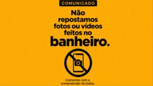 ‘Se tem placa, tem história’: academia avisa que não reposta stories do banheiro