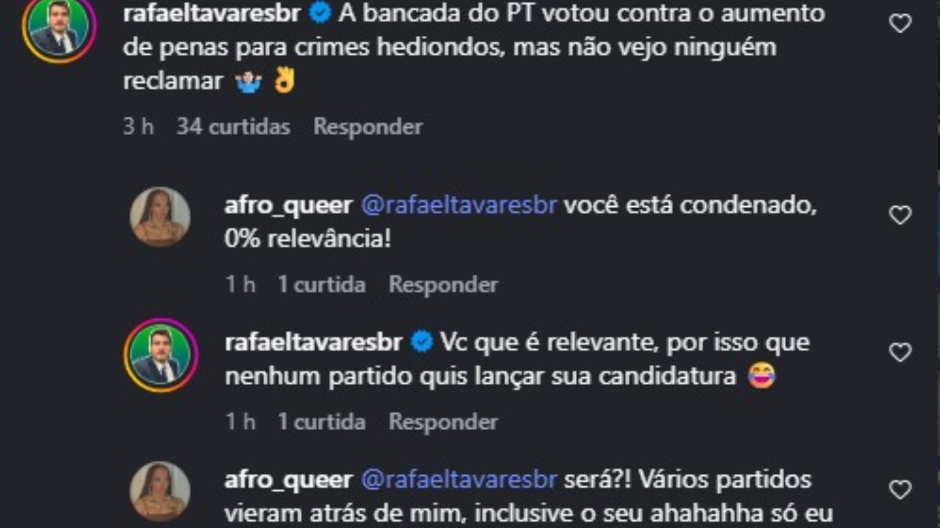 ‘Barrados na urna’: políticos do PT e PL brigam no Instagram após ficarem de fora das Eleições 2026